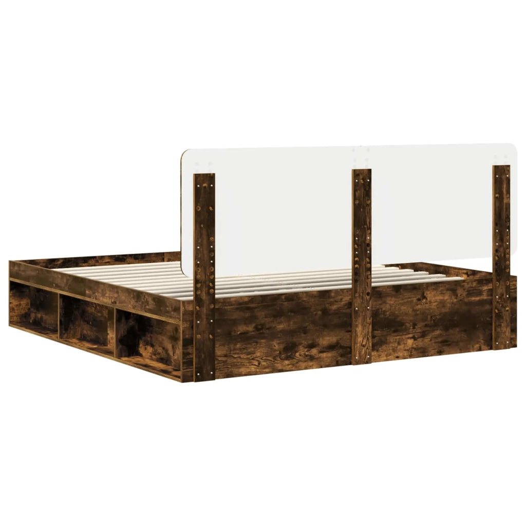 Struttura del letto Rovere fumé 180 x 200 cm Pino massello 3412456