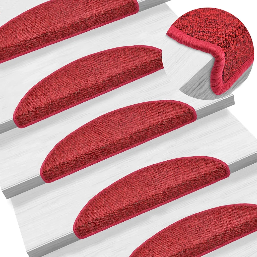 Tappetini per Scale 30 pz Rosso BordÃ² 56x17x3 cm