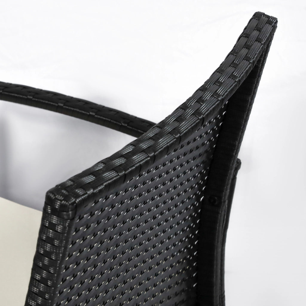 Set da Giardino 4 Pezzi in Rattan PE ¨C zephmum ¨C Nero e Crema