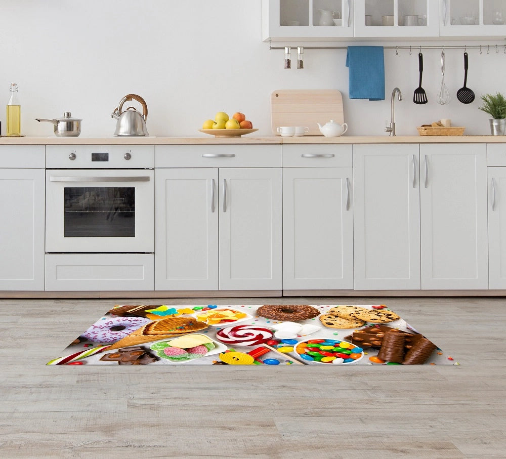 Tappeto Cucina Antiscivolo Made in Italy Passatoia Antimacchia Multiuso Corridoio Soggiorno Lavabile in Lavatrice - 50x100 - Dolci