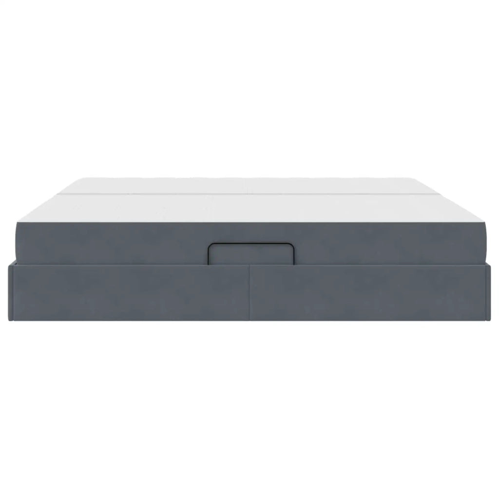 Letto con contenitore e materasso Grigio scuro 200 x 200 cm 3399743