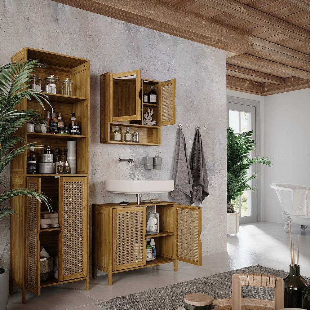 Vicco Set di mobili da bagno Bambù 3 parti