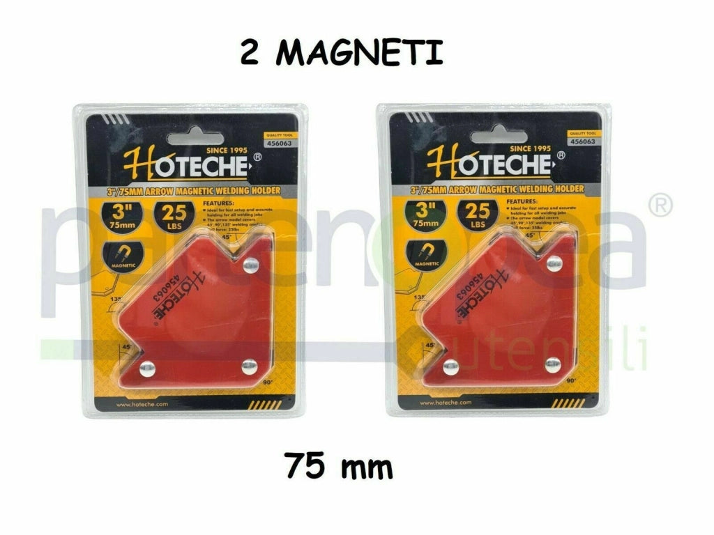 Coppia Magnete per Saldatura Squadra Magnetica Per Saldatura misura 75 mm