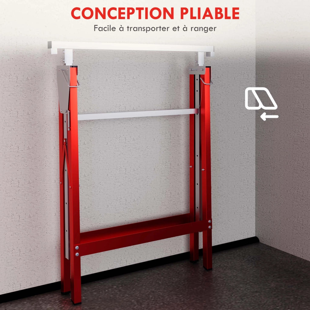 Tavolo Pieghevole ¨C Zephmum ¨C Regolabile 80-130 cm Rosso