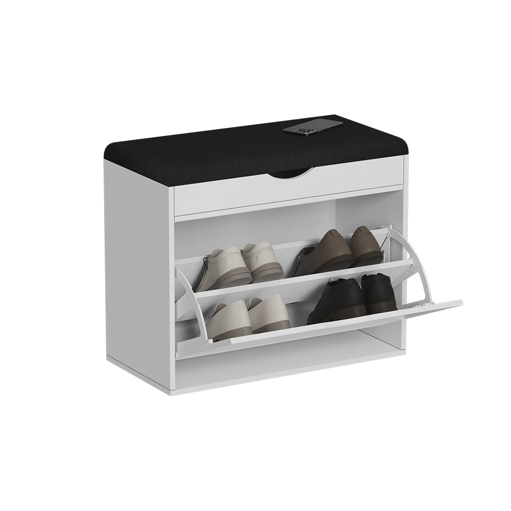 Vicco Panca scarpiera da ingresso Bianco 60 x 51 cm con 2 scomparti