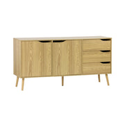 Credenza scandinava a 2 ante effetto legno di noce, 160cm, effetto