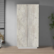 WHOUS Armadio multiuso Easy a 2 ante bianco opaco e cemento 79,20x38x166 cm