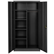 Spogliatoio in metallo 5 livelli 90 cm con armadio integrato nero 08_0000440