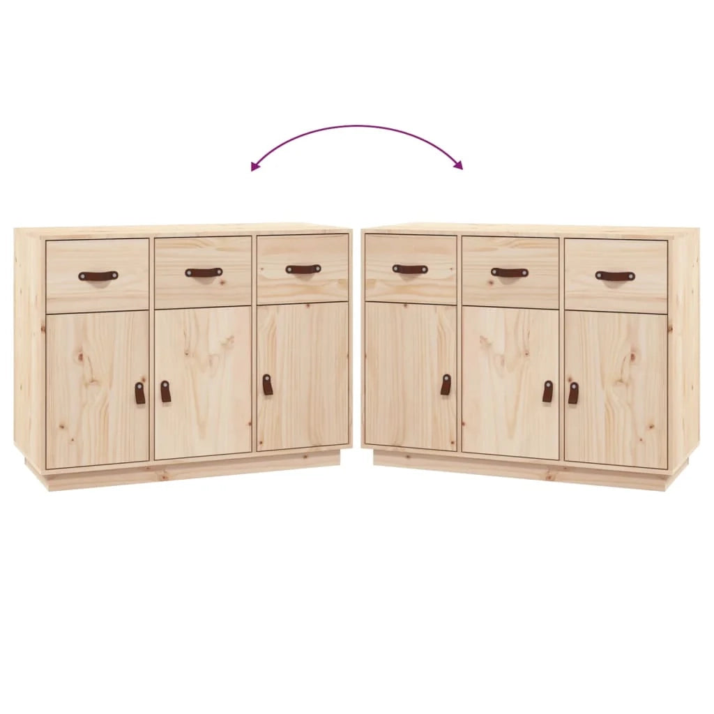 Buffet credenza cassettiera armadio mobile contenitore organizer per cucina soggiorno salotto 100 x 40 x 75 cm legno massello di pino marrone 02_0029499