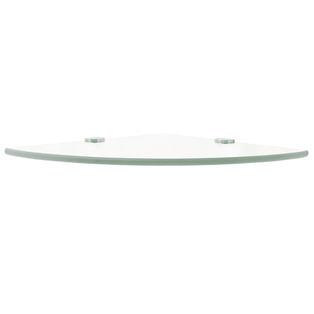 Mensola | Ripiano | Scaffale Angolare Supporti Cromati in Vetro Trasparente 25x25cm