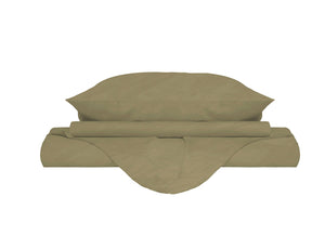 Copripiumino Matrimoniale con Sacco e Federe Linea Water Washed Ocra