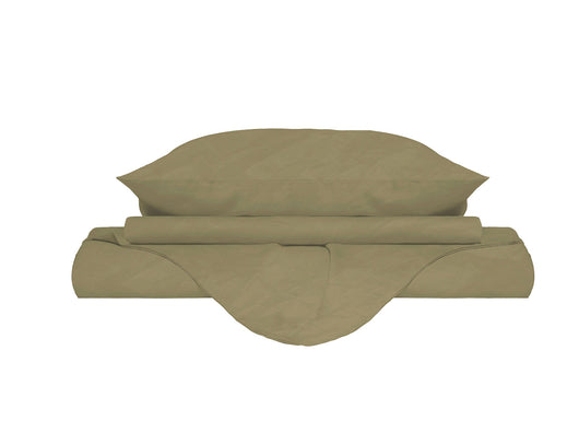 Copripiumino Matrimoniale con Sacco e Federe Linea Water Washed Ocra
