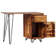 Scrivania con 1 Cassetto 1 Armadietto Legno Massello Acacia 244359