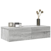 vidaXL Scaffale a Parete con Cassetti Grigio 60x26,5x15 cm Truciolato