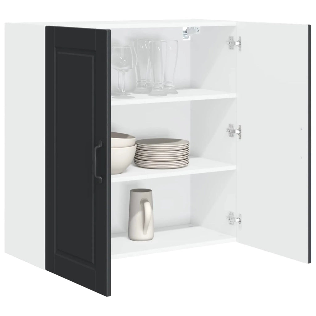 Armadietto a muro PORTO Nero 80 x 31 x 80 cm Legno multistrato