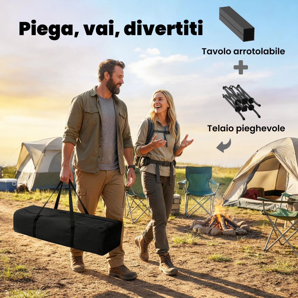 Tavolo da pranzo pieghevole ¨C zephmum ¨C nero, metallo, 93x55x68 cm