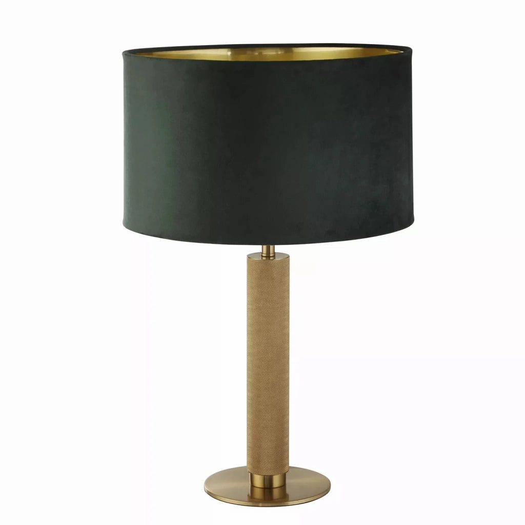 Lampada Scrivania Contemporanea Londra Acciaio Ottone Velluto Verde 1 Luce E27