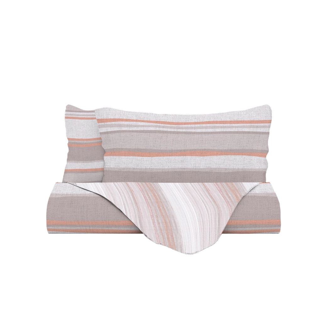 Copripiumino Matrimoniale con Federe Stampato Athena Damour Rosa