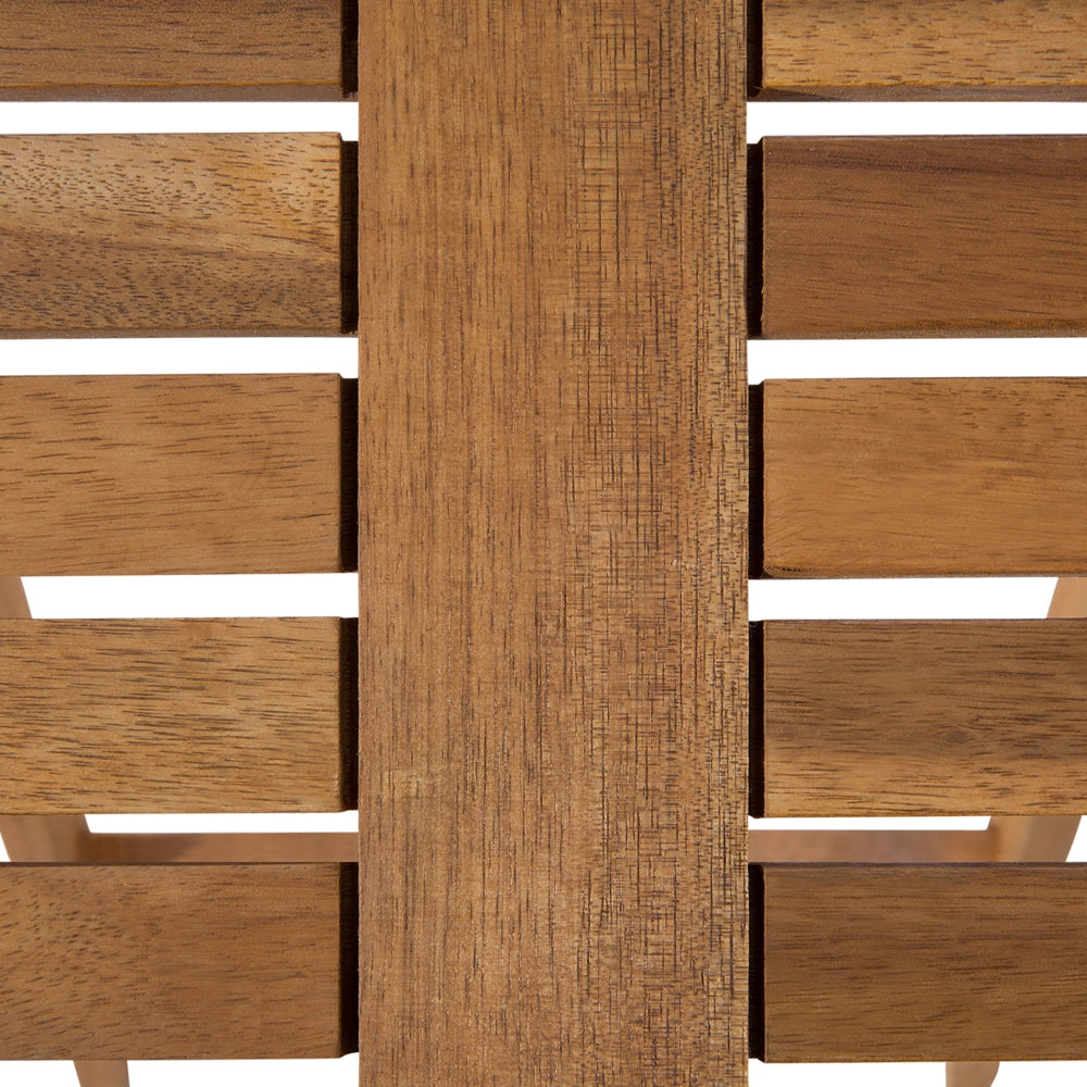 Set da bistrot 3 pezzi in legno massello di acacia chiaro cuscini pieghevoli a doghe design scandinavo moderno