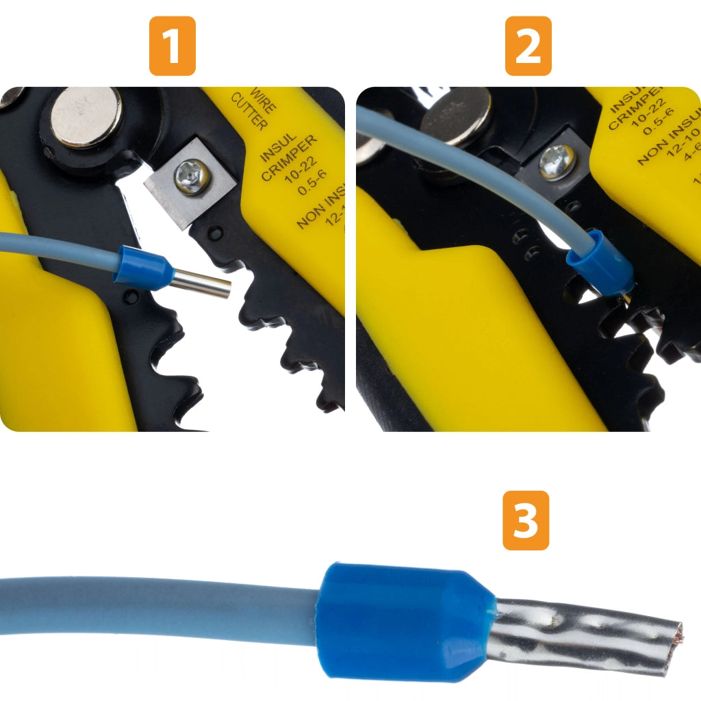 Pinza Spellafili Automatica con Crimpatrice – Acciaio Cromato, 0,2-6 mm² | Precisione e Durata