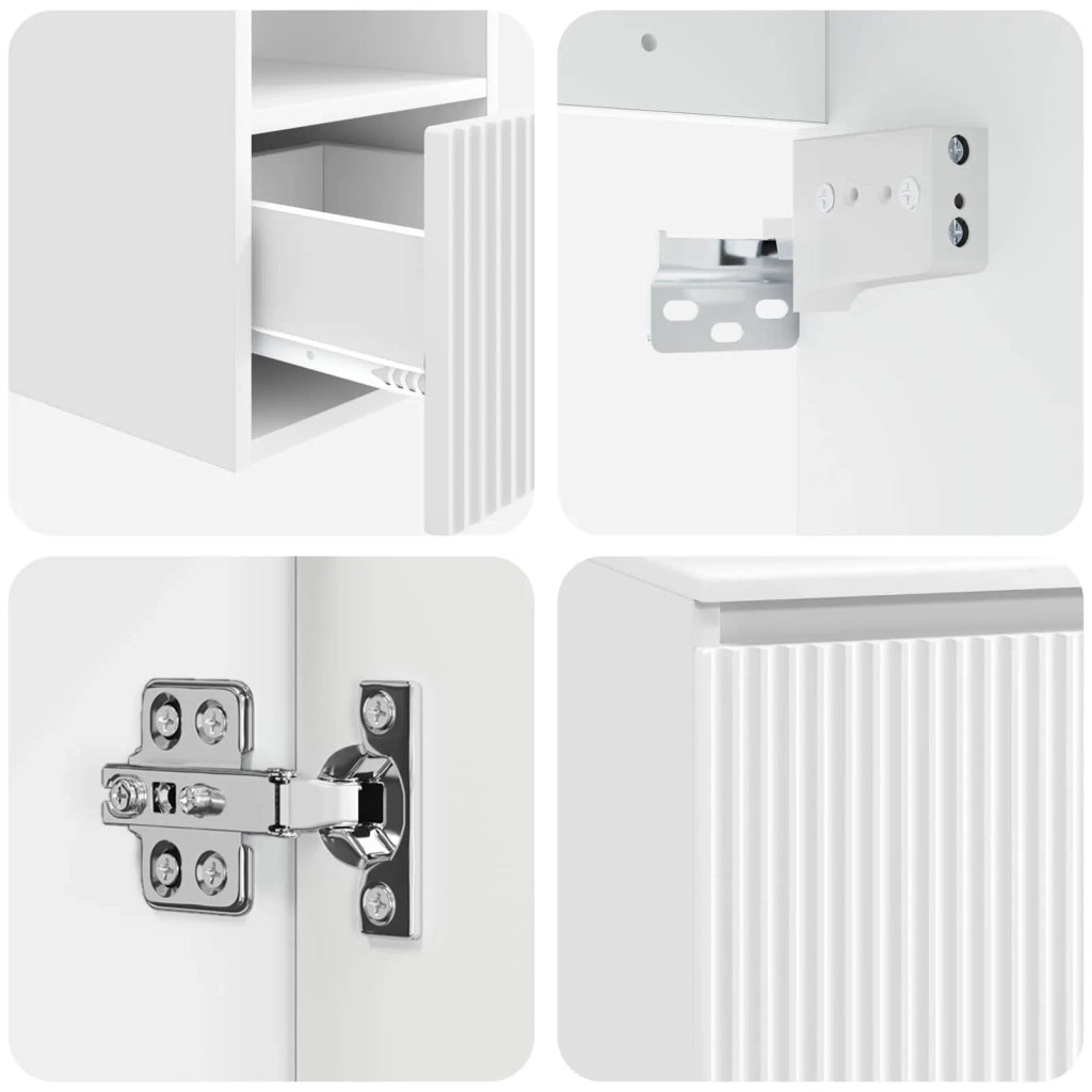 Set di mobili per il bagno 2 pz Bianco Legno ingegnerizzato 3404074