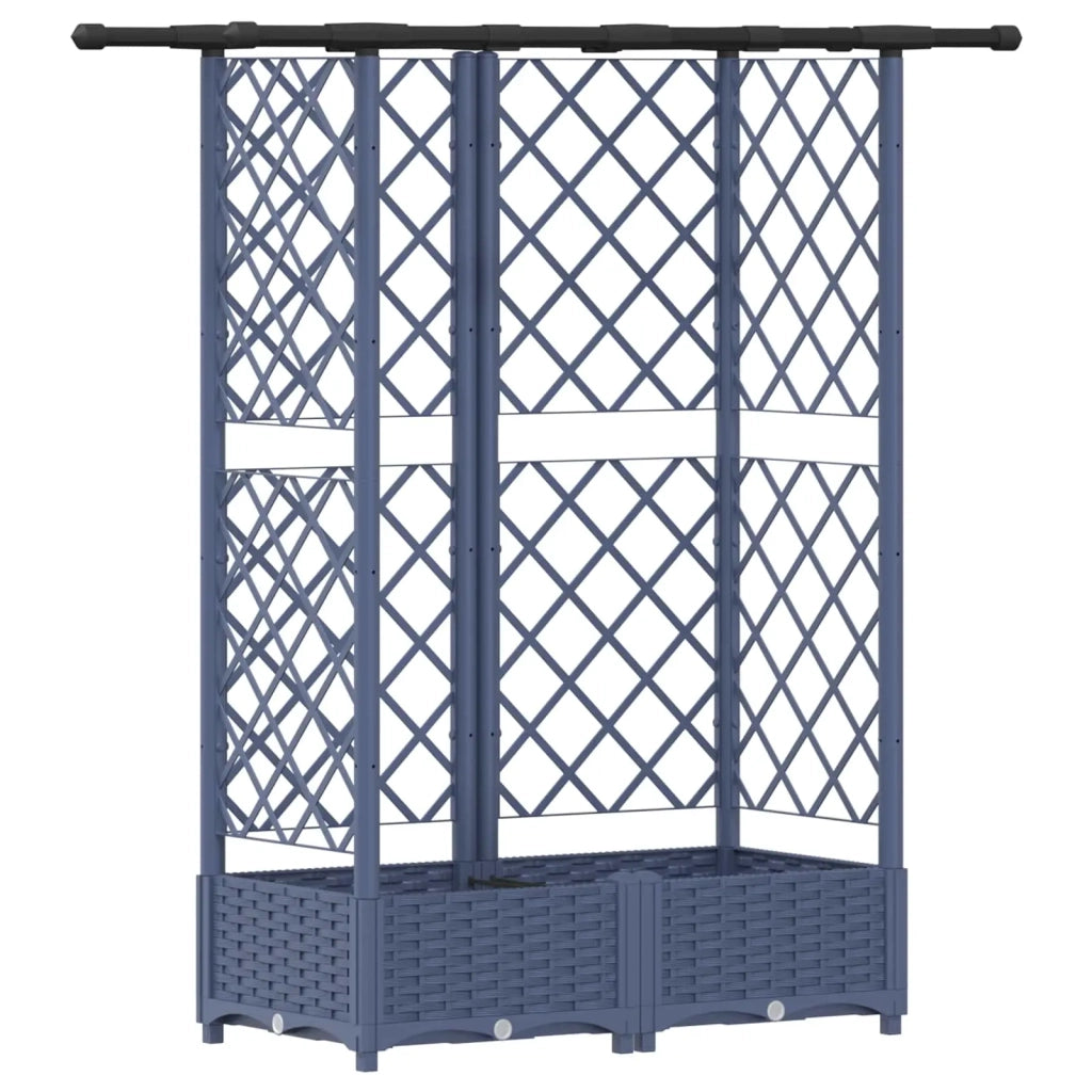 Letto Rialzato con Griglia e Tetto Grigio 124 x 40 x 123 cm PP 42032569