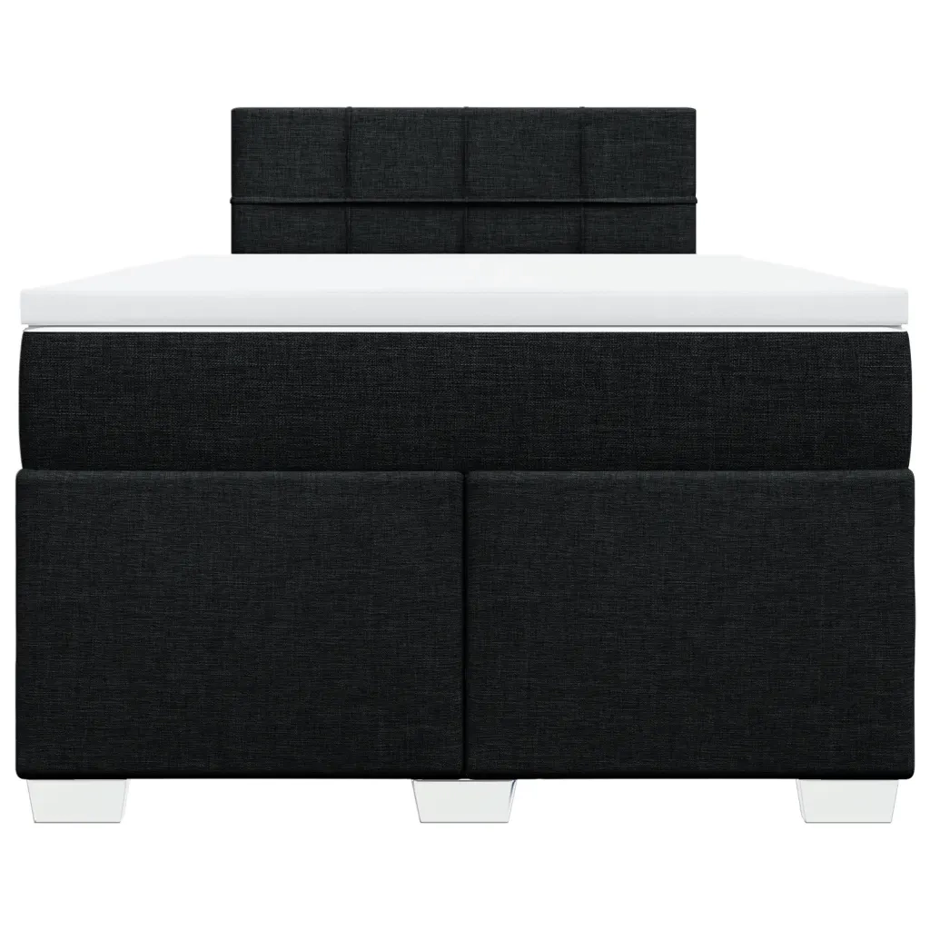 Giroletto a Molle con Materasso Nero 120x190 cm in Tessuto