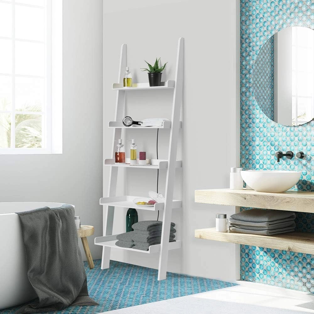 Deuba - Scaffale per scale, colore bianco