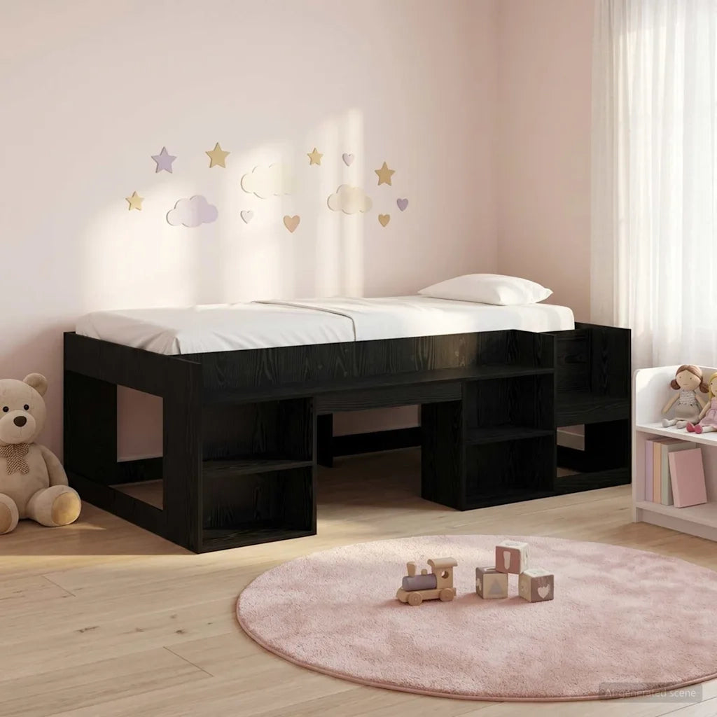 Telaio del letto con storage Rovere Nero 90 x 200 cm 3422604