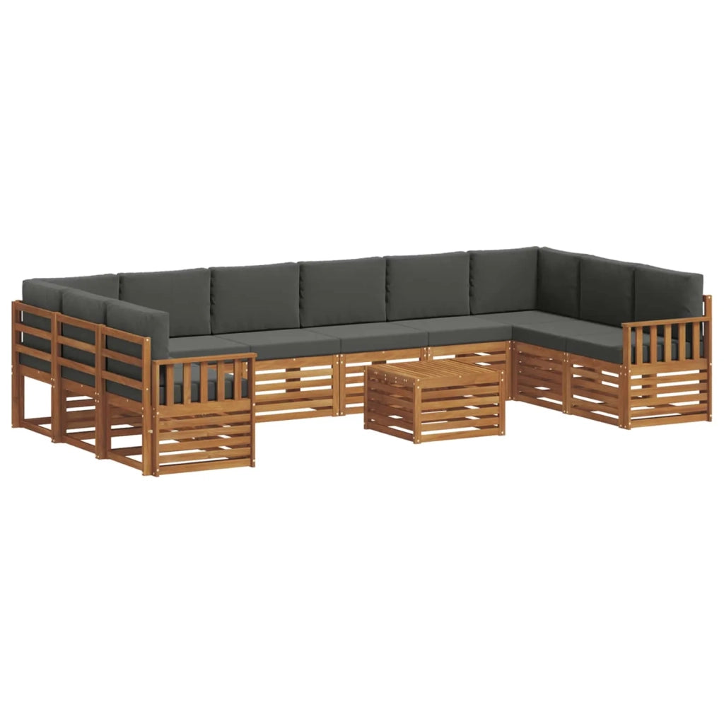 Set divano sezionale con cuscino 11 pcs Naturale e Antracite 3375592