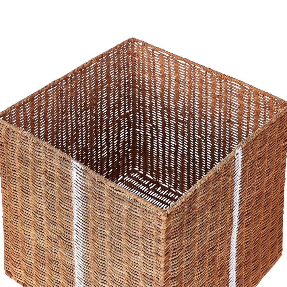 Scatole regalo decorative in rattan marrone Set di 3 scatole quadrate di varie dimensioni Design rustico