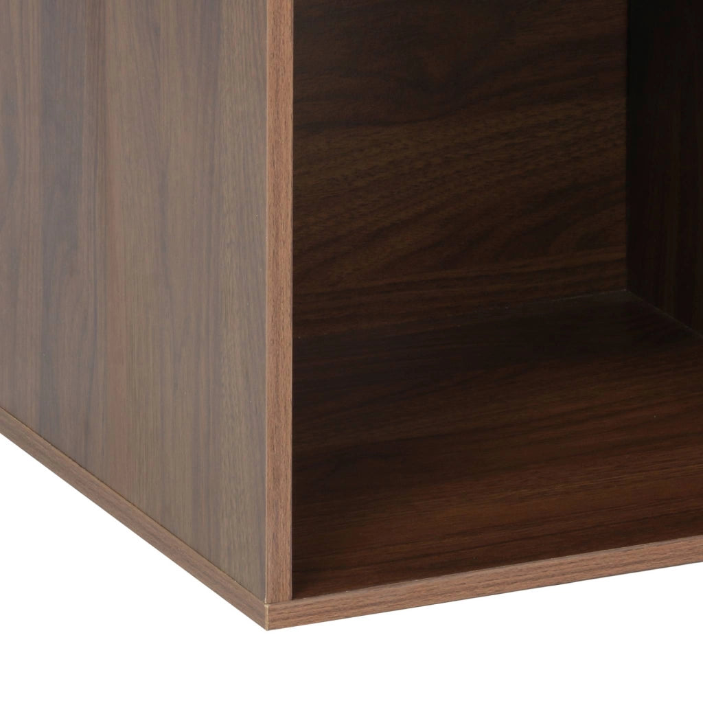 Libreria modulare in legno con 4 scomparti, noce
