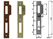 CONTROPIASTRA RIDOTTA CON ALETTA PER SERRATURA A BUSSOLA BORDO QUADRO- - acciaio bronzato (B.00570.05.02) - 5 pezzi AGB