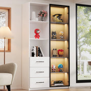 Vetrina LED bianca 80 x 40 x 160 cm con cassetti