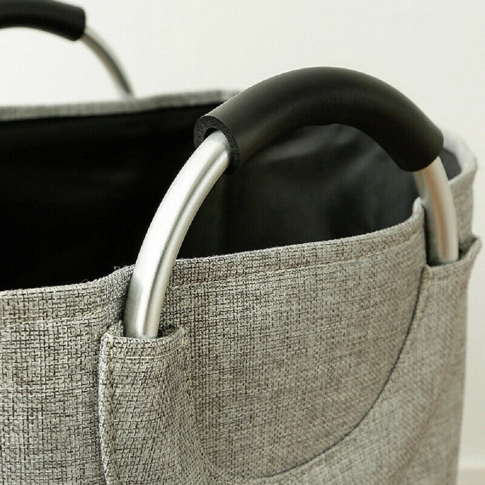 Trade Shop - Borsa Cesto Porta Biancheria Contenitore Bucato Con Manici -