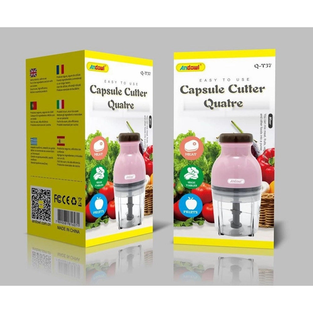 Trade Shop - Multi Cutter Tritatutto Multifunzionale 200 Watt Con Contenitore Da 300 Ml Q-t37 -