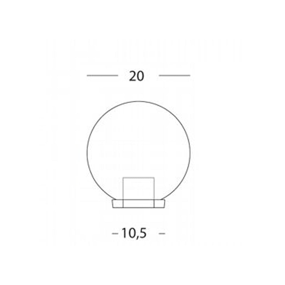 Testa-Palo 1 Luce Globo In Termoplastco Sfera Ø 20 Cm Nero - Fume&apos