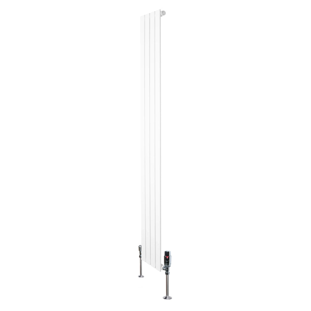 Radiatore Verticale 1800 x 280 mm con Valvole TRV Bianco