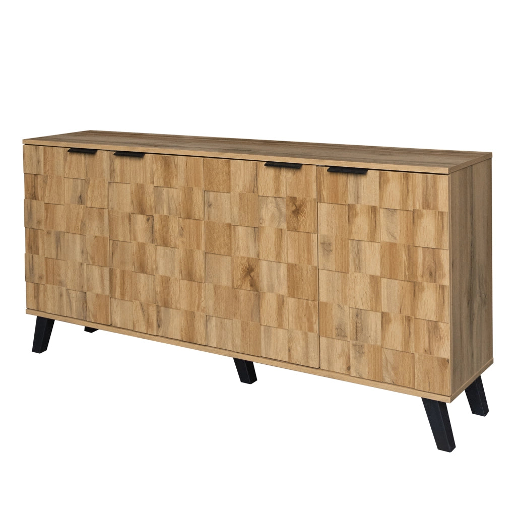Credenza con 4 ante e ripiani regolabili per soggiorno; camera da letto e sala da pranzo; legno; 160;5 × 35;5 × 78 cm