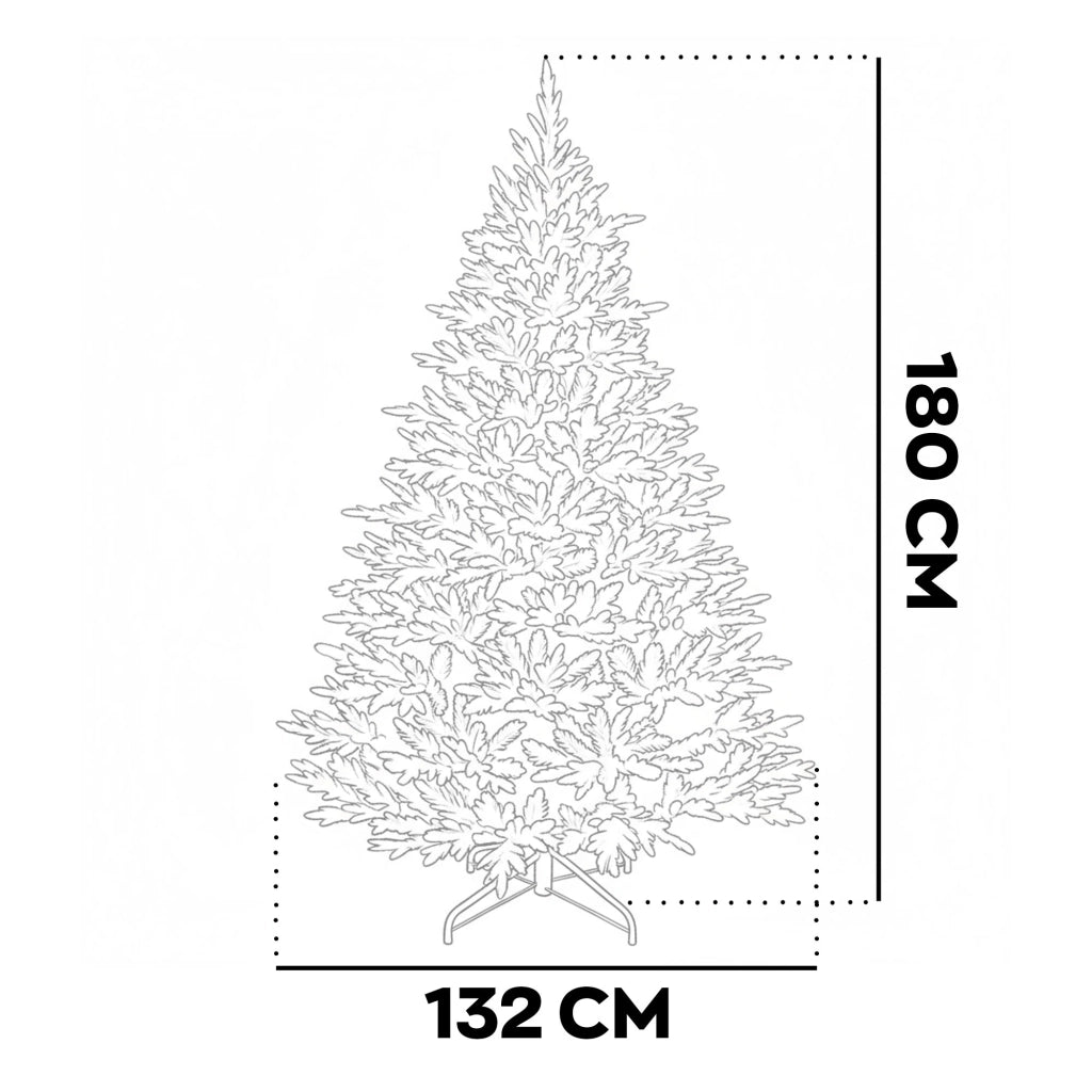 Minstix - Albero di Natale Tradizionale in PE e PVC Ø132x180H cm, 1002 Punte