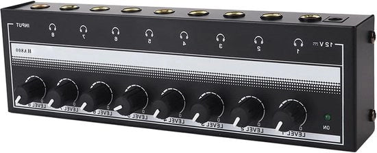 Verstaccio 8 canali Portatile Amplificatore Stereo Audio | Adattatore di alimentazione 12V | Sistema di amplificazione audio per studio e palco.