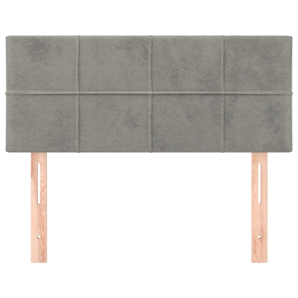 Testiera-Testata Decorativa Grigio Chiaro 100x5x78/88 cm in Velluto 487565
