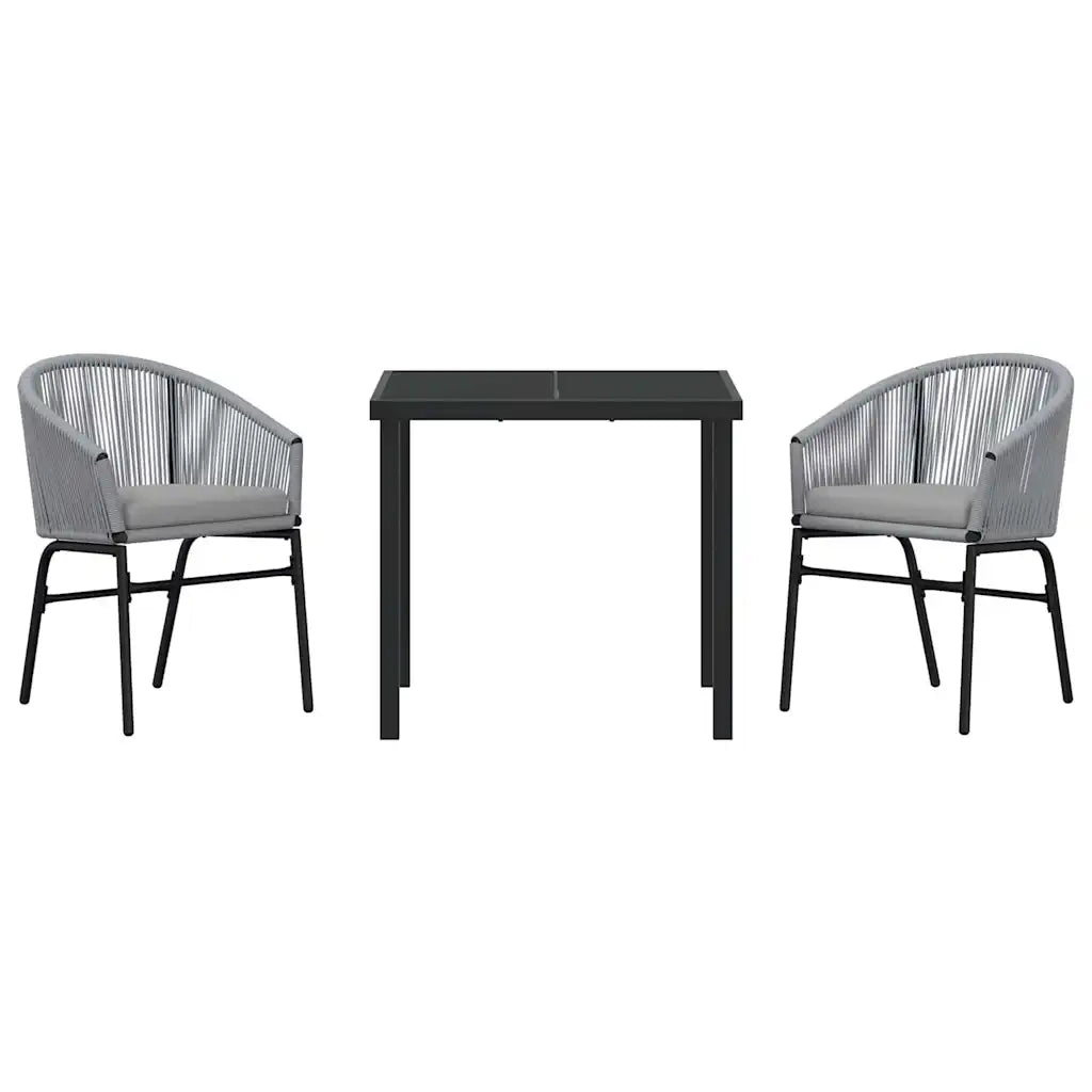 Set da Pranzo per Giardino 3 pcs Antracite