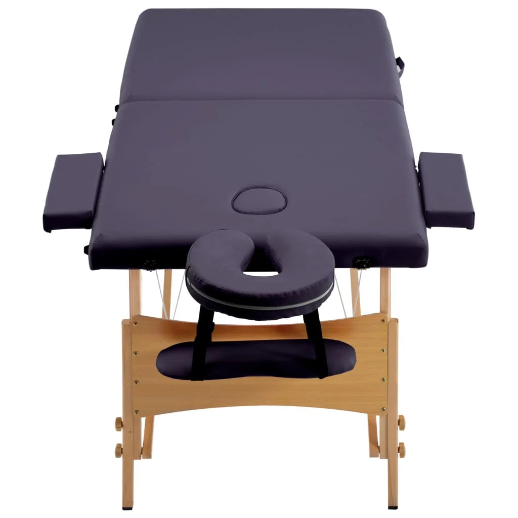 Lettino da massaggio pieghevole a 2 sezioni legno viola 02_0001818