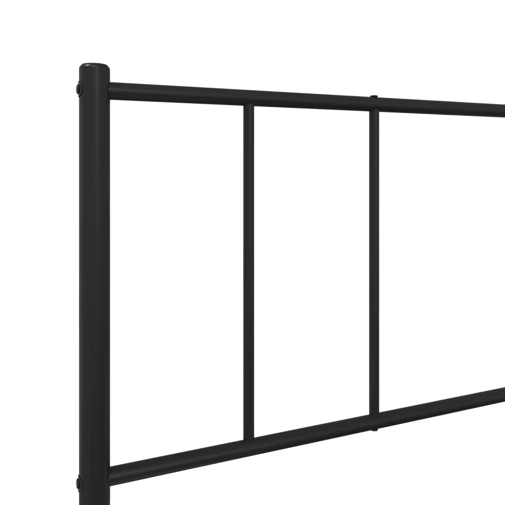 Giroletto con Testiera e Pediera Metallo Nero 100x200 cm 352493