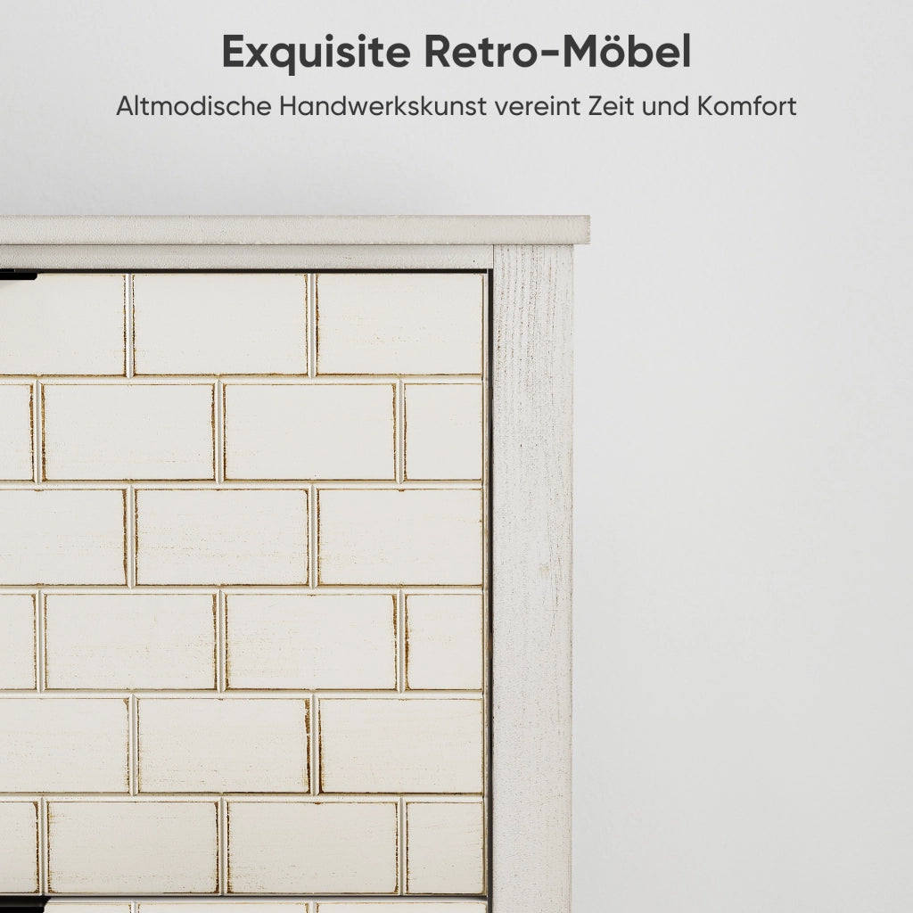 Scarpiera con 2 ante ribaltabili e vano aperto, stile farmhouse, con antiribaltamento, per ingresso, in MDF, bianco