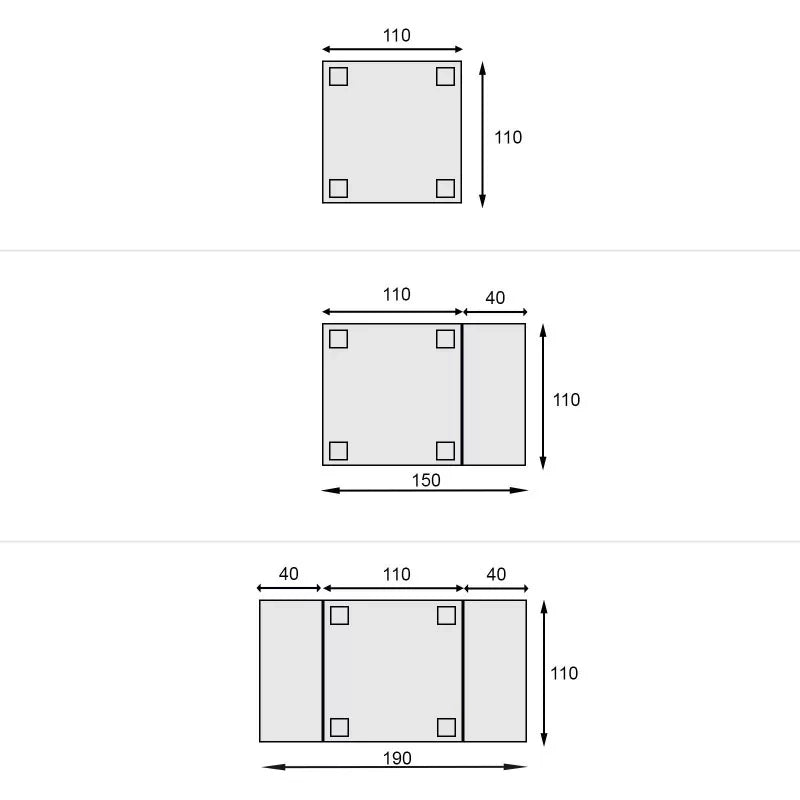 Tavolo quadrato allungabile classico legno bassano 110x110x80 - Mobili 2G