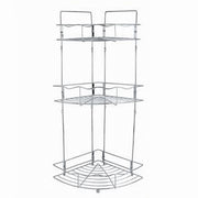 Trade Shop - Mensola Angolare Doccia A 3 Ripiani Portaoggetti In Metallo Scaffale Bagno 59260 -