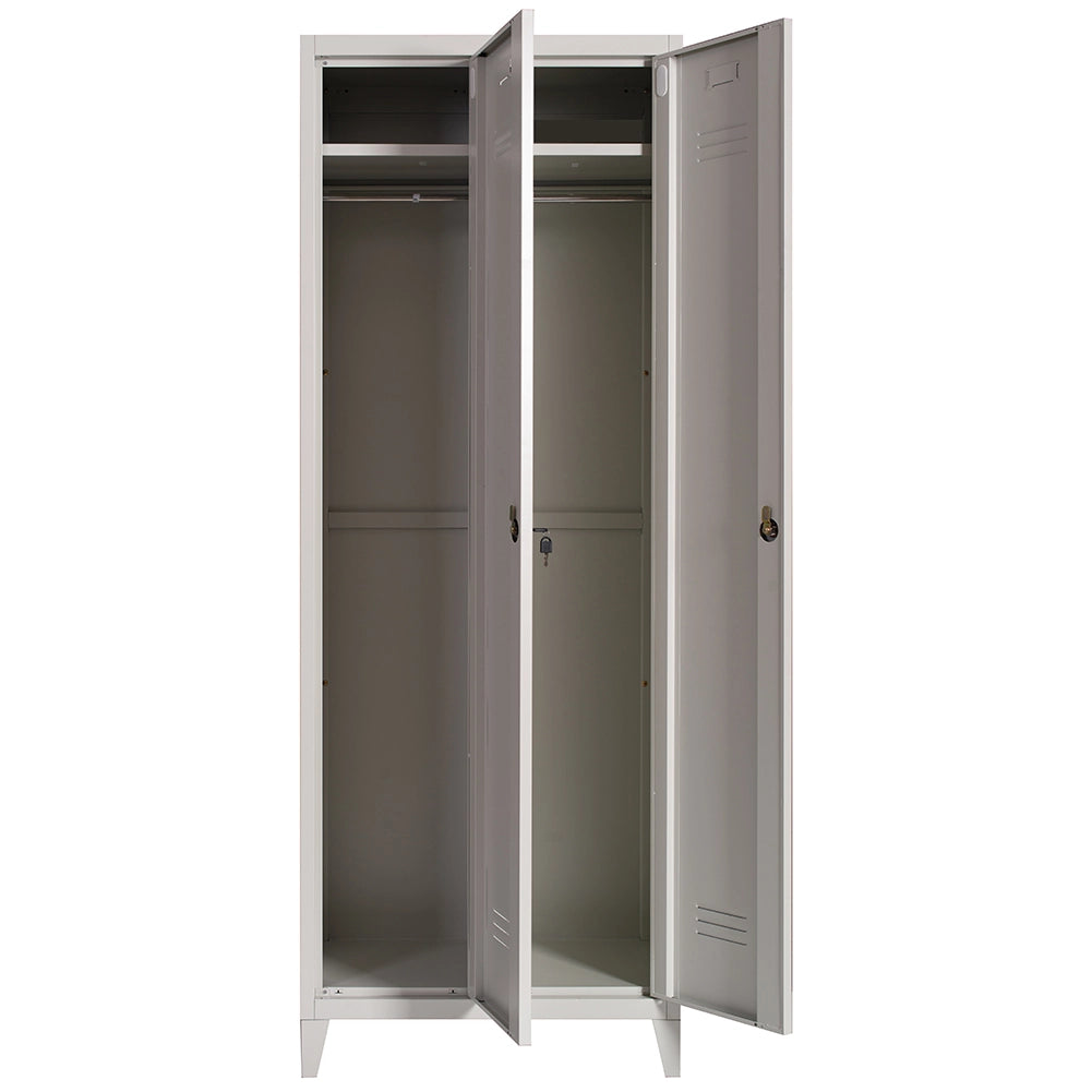 Armadio in Metallo Verniciato 2 Ante Spogliatoio con Ripiano Superiore 66X36X180cm