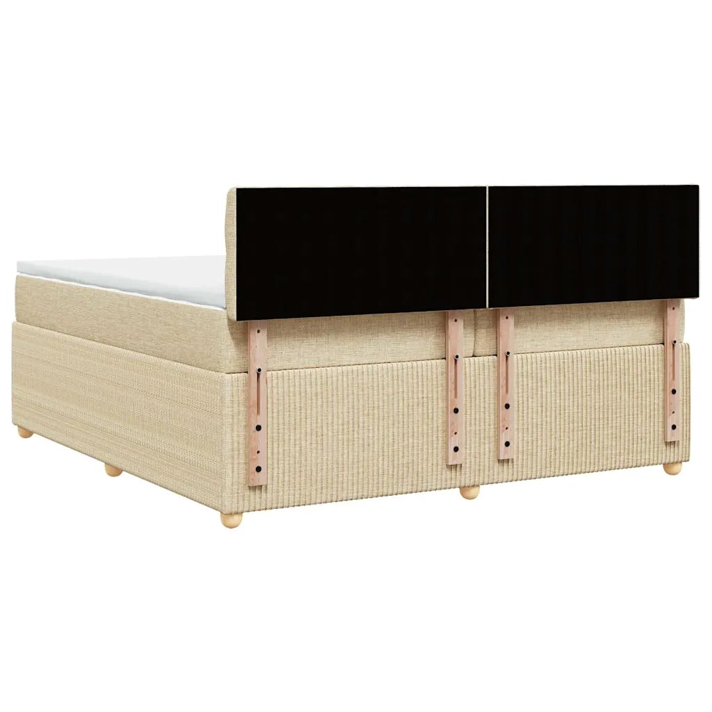 Giroletto a Molle con Materasso Crema 200x200 cm in Tessuto